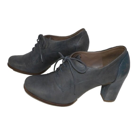 ECCO gray leather lace up high heel shoes women's size 40, US 9.5 - Picture 6 of 9